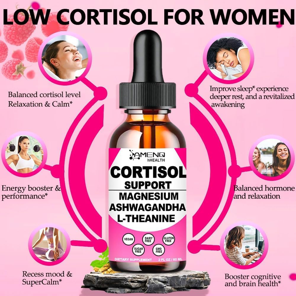 Cortisol Liquid Drops – 17-in-1 Cortisol Reducer with KSM-66, Ashwagandha & Theanine