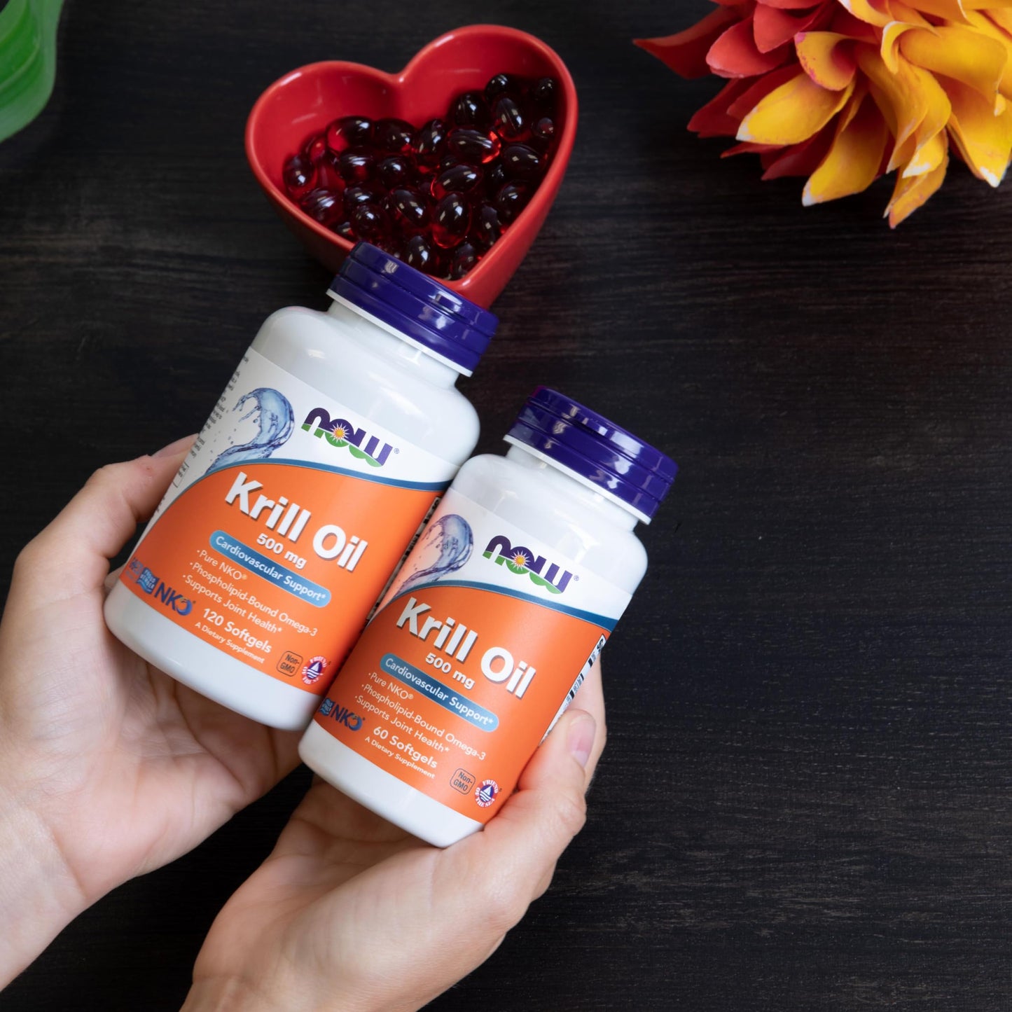 NOW Foods Neptune Krill Oil 500 mg – Phospholipid-Bound Omega-3 for Cardiovascular & Joint Support, 60 Softgels