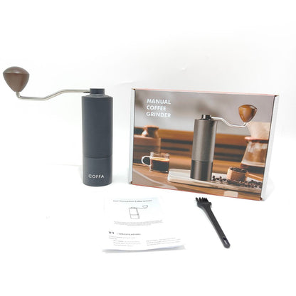 COFFA Manual Coffee Grinder Stainless Steel Burr Adjustable Hand Crank Portable