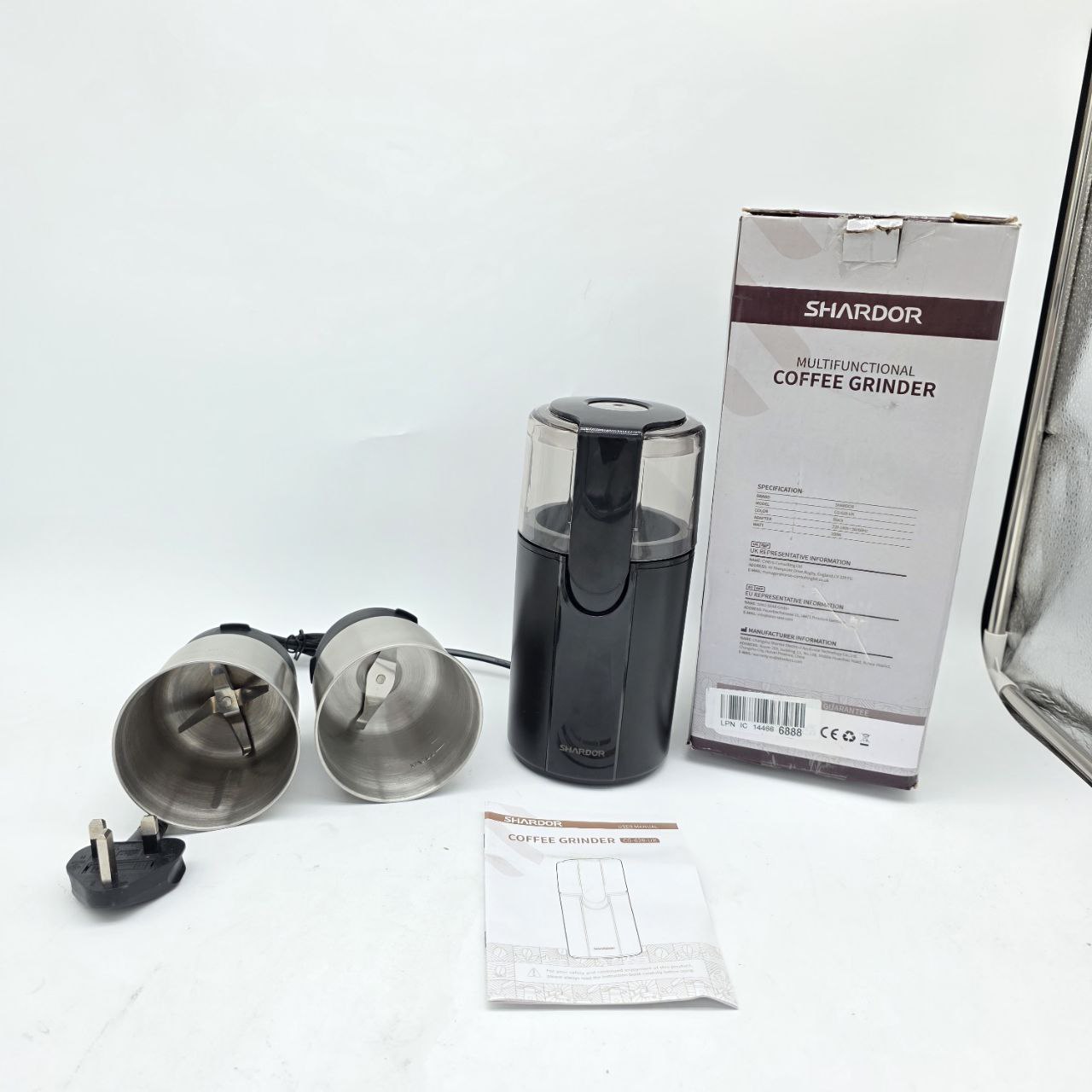 SHARDOR Electric Coffee and Spice Grinder 2 Bowls for Wet and Dry Grinding 70g