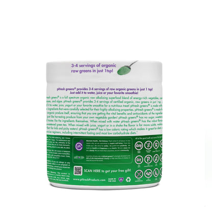 pHresh Greens Raw Alkalizing Superfood Greens Powder – 5 oz (1 Month) – Gluten-Free