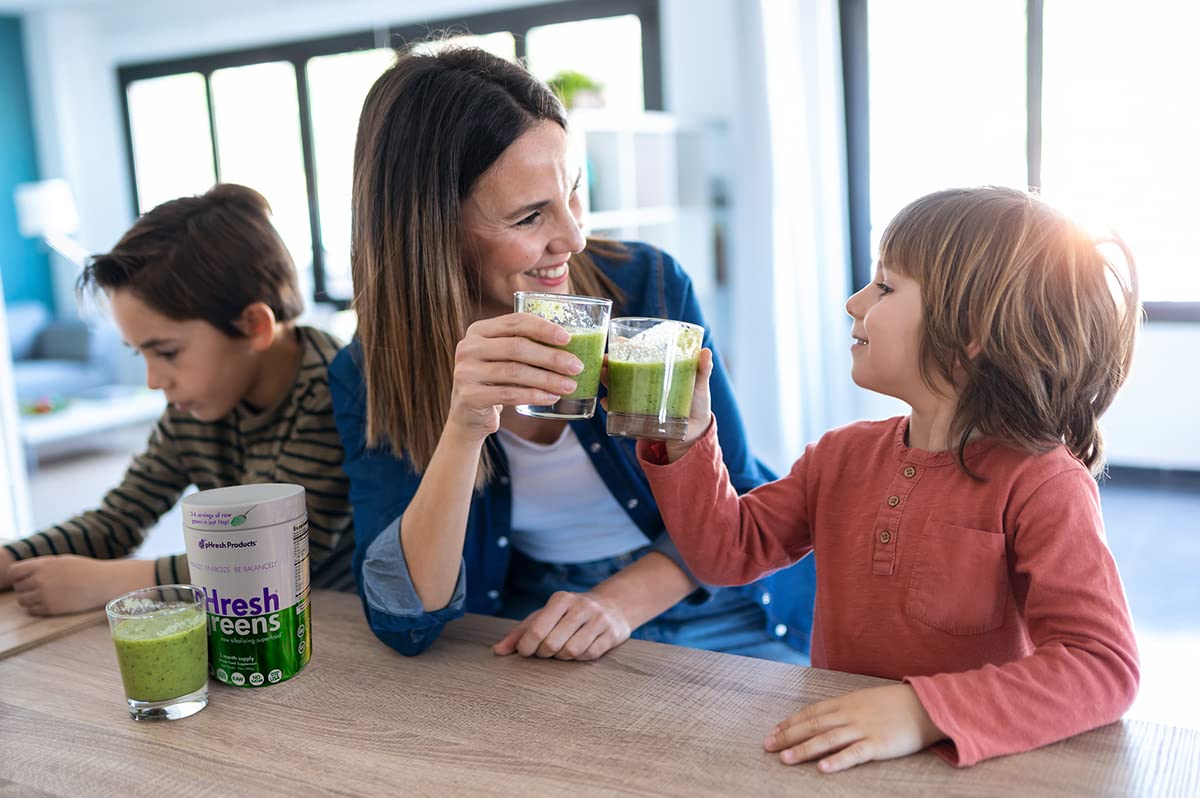 pHresh Greens Raw Alkalizing Superfood Greens Powder – 5 oz (1 Month) – Gluten-Free