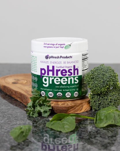 pHresh Greens Raw Alkalizing Superfood Greens Powder – 5 oz (1 Month) – Gluten-Free