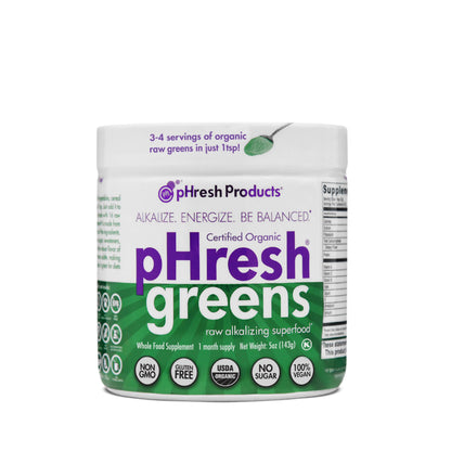 pHresh Greens Raw Alkalizing Superfood Greens Powder – 5 oz (1 Month) – Gluten-Free