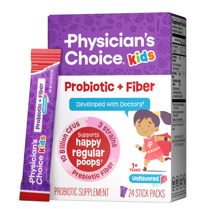 Physician's Choice Kids Probiotic + Prebiotic Fiber – 24 Pack (Ages 1+)