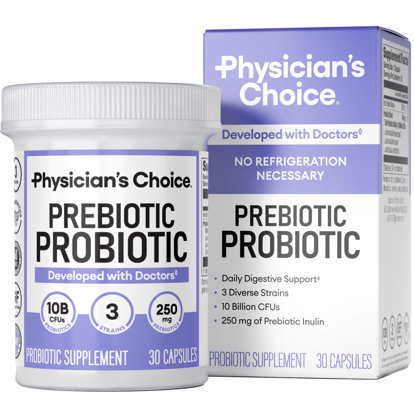 Physician's CHOICE Prebiotic-Probiotic - Multi-Strain Probiotics & Prebiotics for Digestive Health