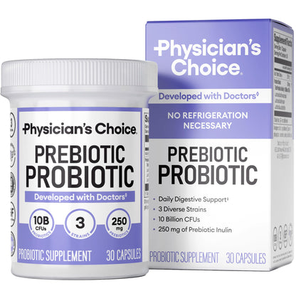 Physician's CHOICE Prebiotic-Probiotic - Multi-Strain Probiotics & Prebiotics for Digestive Health