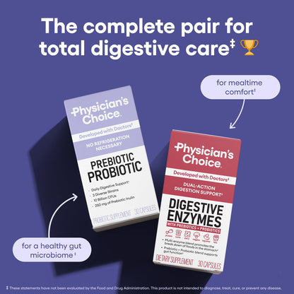Physician's CHOICE Prebiotic-Probiotic - Multi-Strain Probiotics & Prebiotics for Digestive Health