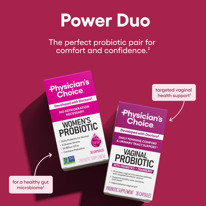 Physician's CHOICE Feminine Power Duo Bundle: Vaginal Probiotic & Womens Probiotic