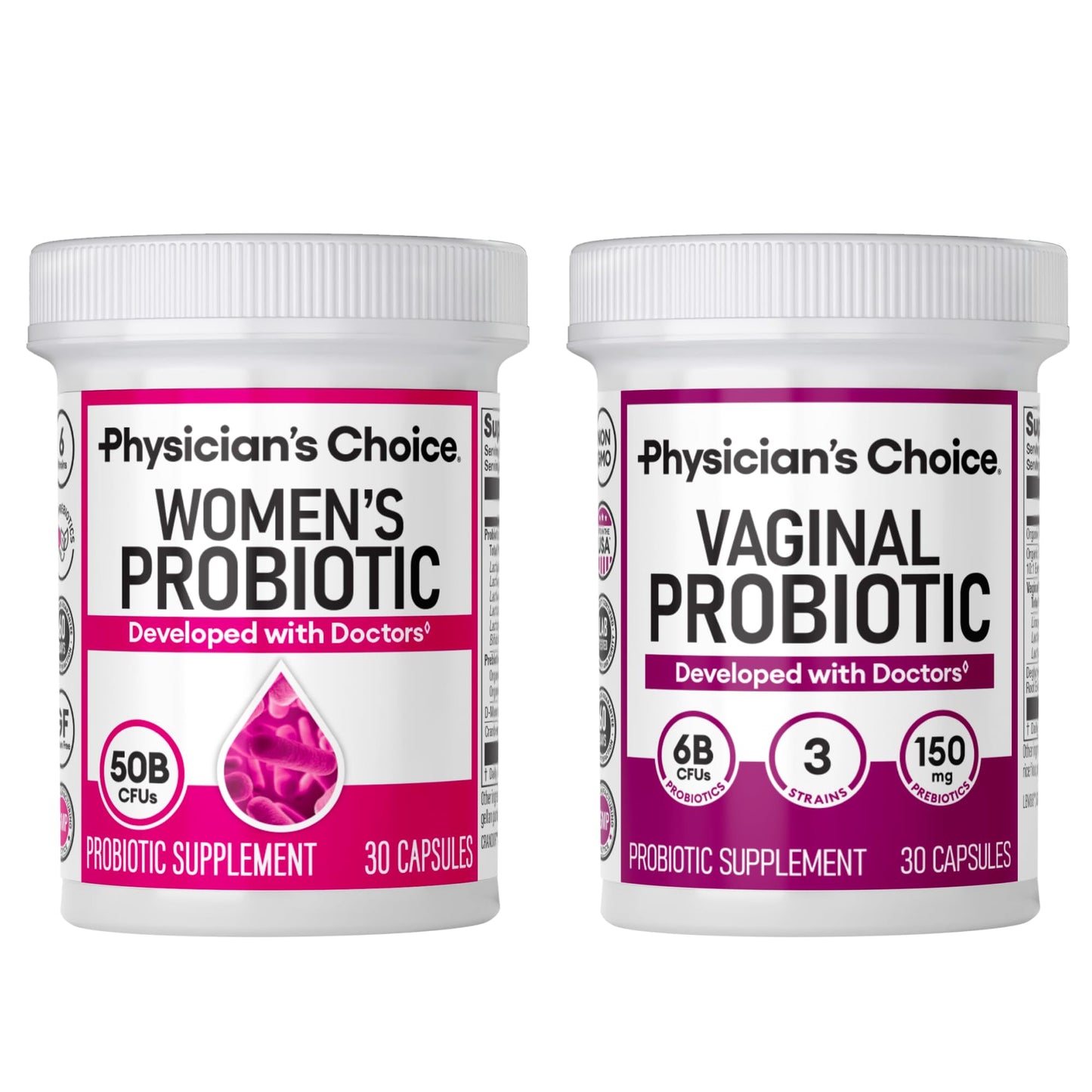 Physician's CHOICE Feminine Power Duo Bundle: Vaginal Probiotic & Womens Probiotic
