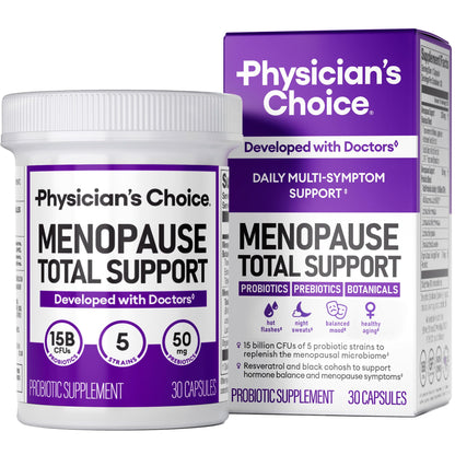 Physician's CHOICE Menopause Probiotic Supplement for Women - Hormone Balance, Hot Flashes & Gut Health - 30ct