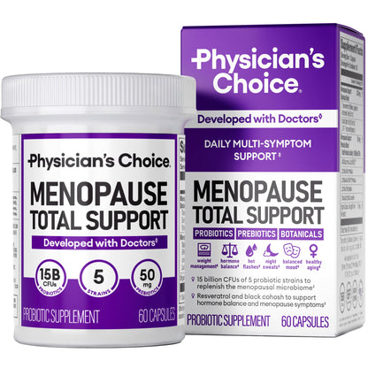 Physician's CHOICE Menopause Probiotic Supplement – Hormone Balance, Hot Flashes & Gut Health (60ct)