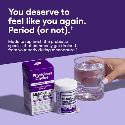 Physician's CHOICE Menopause Probiotic Supplement for Women - Hormone Balance, Hot Flashes & Gut Health - 30ct