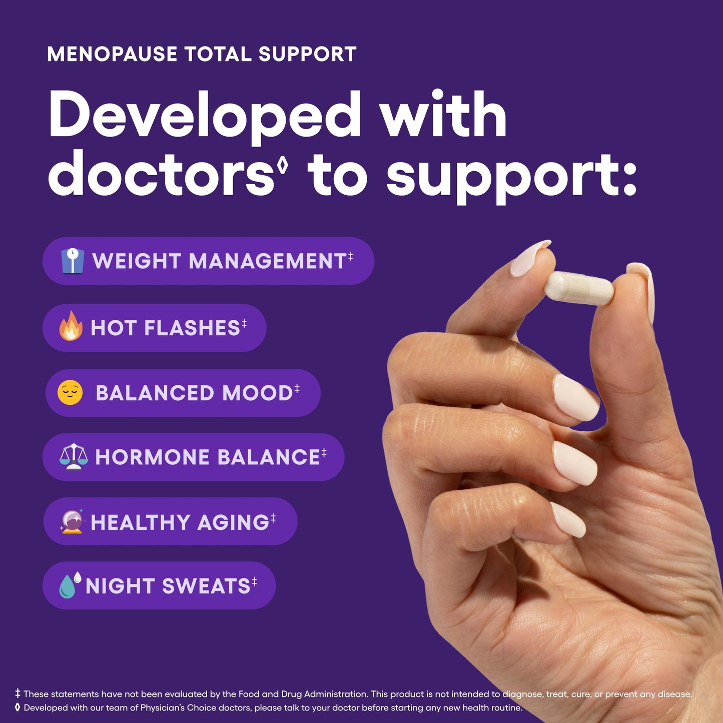 Physician's CHOICE Menopause Probiotic Supplement – Hormone Balance, Hot Flashes & Gut Health (60ct)