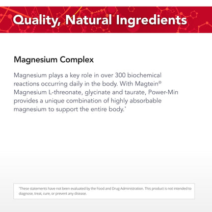 Physician's Strength Power-Min - Magnesium Complex with L-Threonate, Glycinate & Taurate | 90 Capsules | 30 Servings