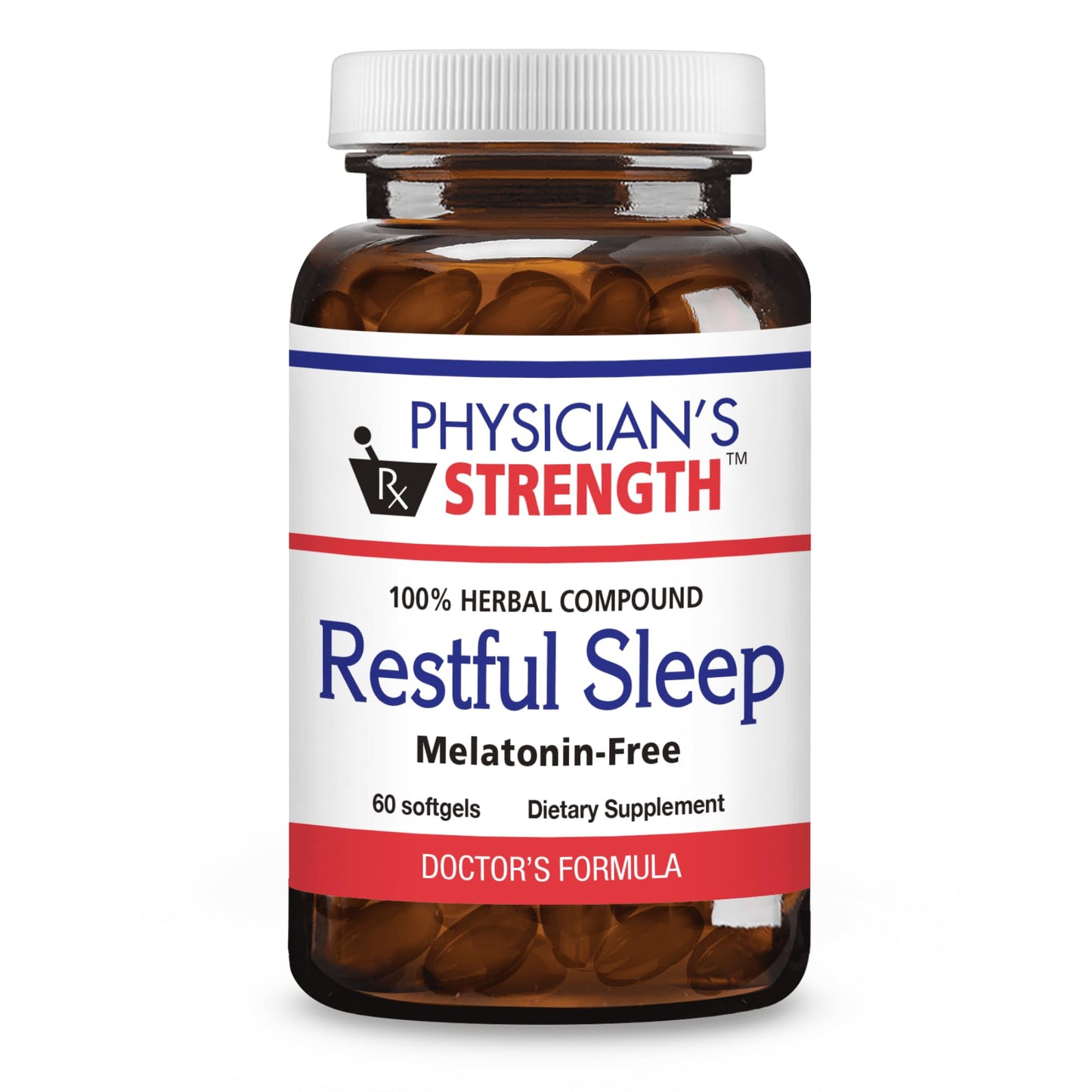 Physician's Strength Restful Sleep - 60 Softgels | 100% Herbal Compound - Melatonin Free - Non-GMO & Soy Free - 60 Servings