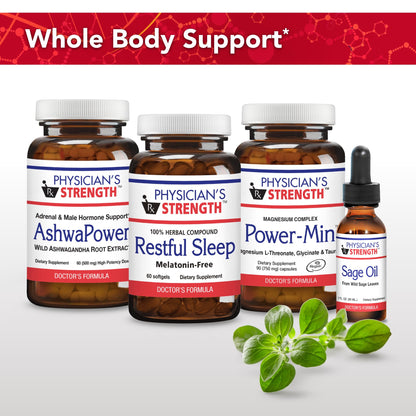 Physician's Strength Restful Sleep - 60 Softgels | 100% Herbal Compound - Melatonin Free - Non-GMO & Soy Free - 60 Servings
