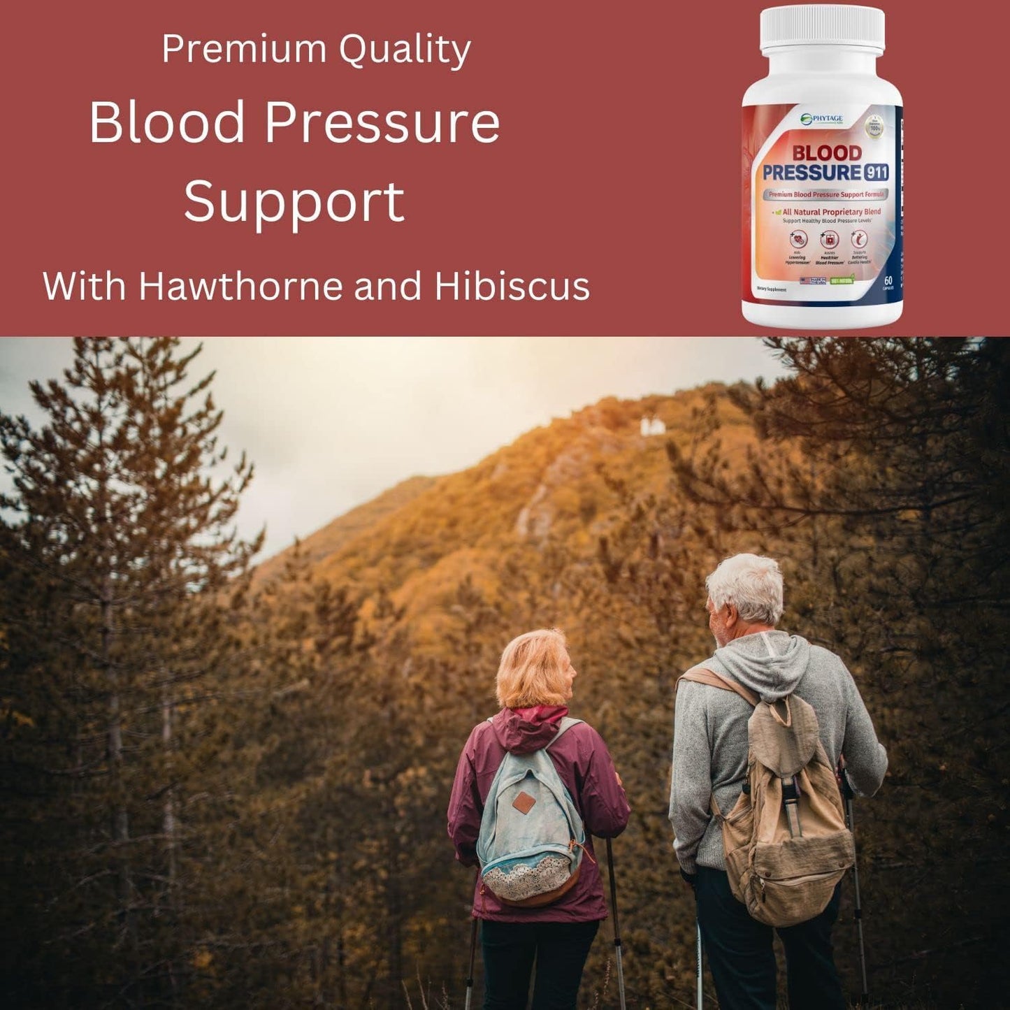 Phytage Labs Blood Pressure 911 Premium Supplement – BP Support Pills. 2 Pack