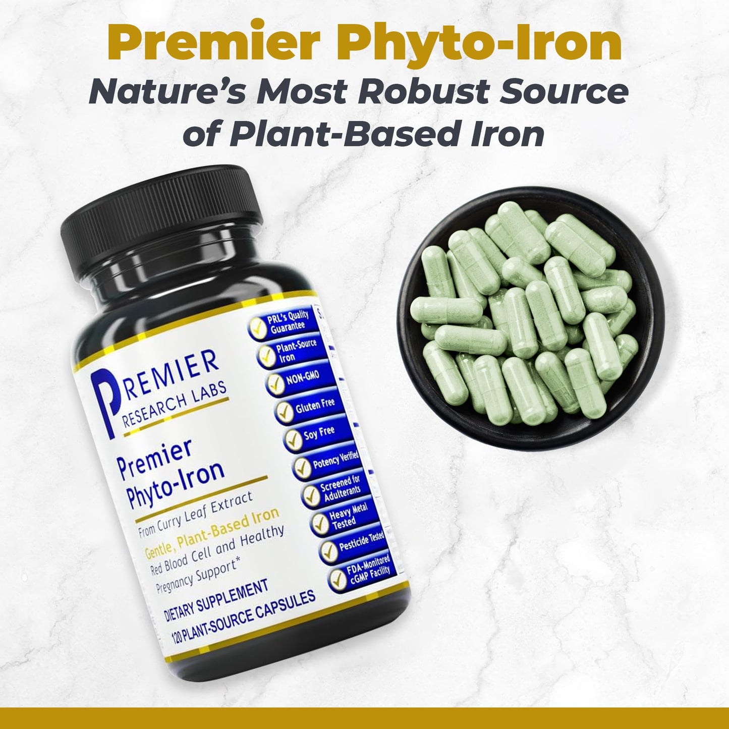 Phyto-Iron Premier Plant-Based Iron — 18 mg, 120 Capsules