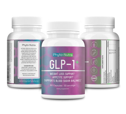 Phyto-Nutra GLP-1+ 60 Capsules – Vegan, Non-GMO, Gluten Free | Weight Management
