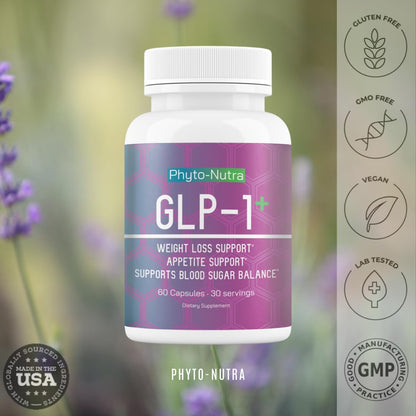 Phyto-Nutra GLP-1+ 60 Capsules – Vegan, Non-GMO, Gluten Free | Weight Management