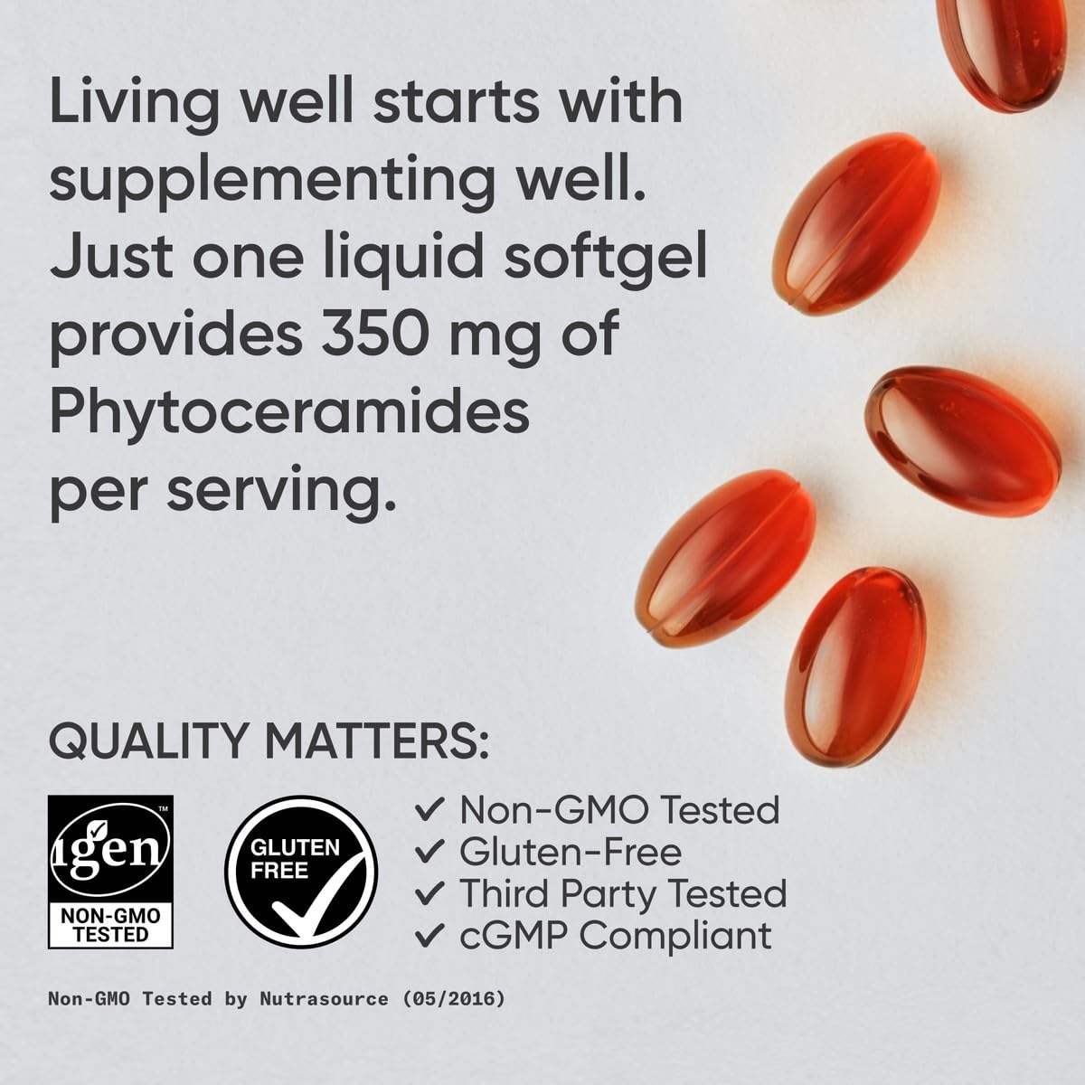 Phytoceramides 350mg Softgels – Plant-Derived Ceramides for Skin Hydration