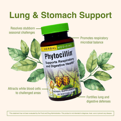 Herbs Etc. Phytocillin® 60-Count Softgels – Respiratory & Digestive Support