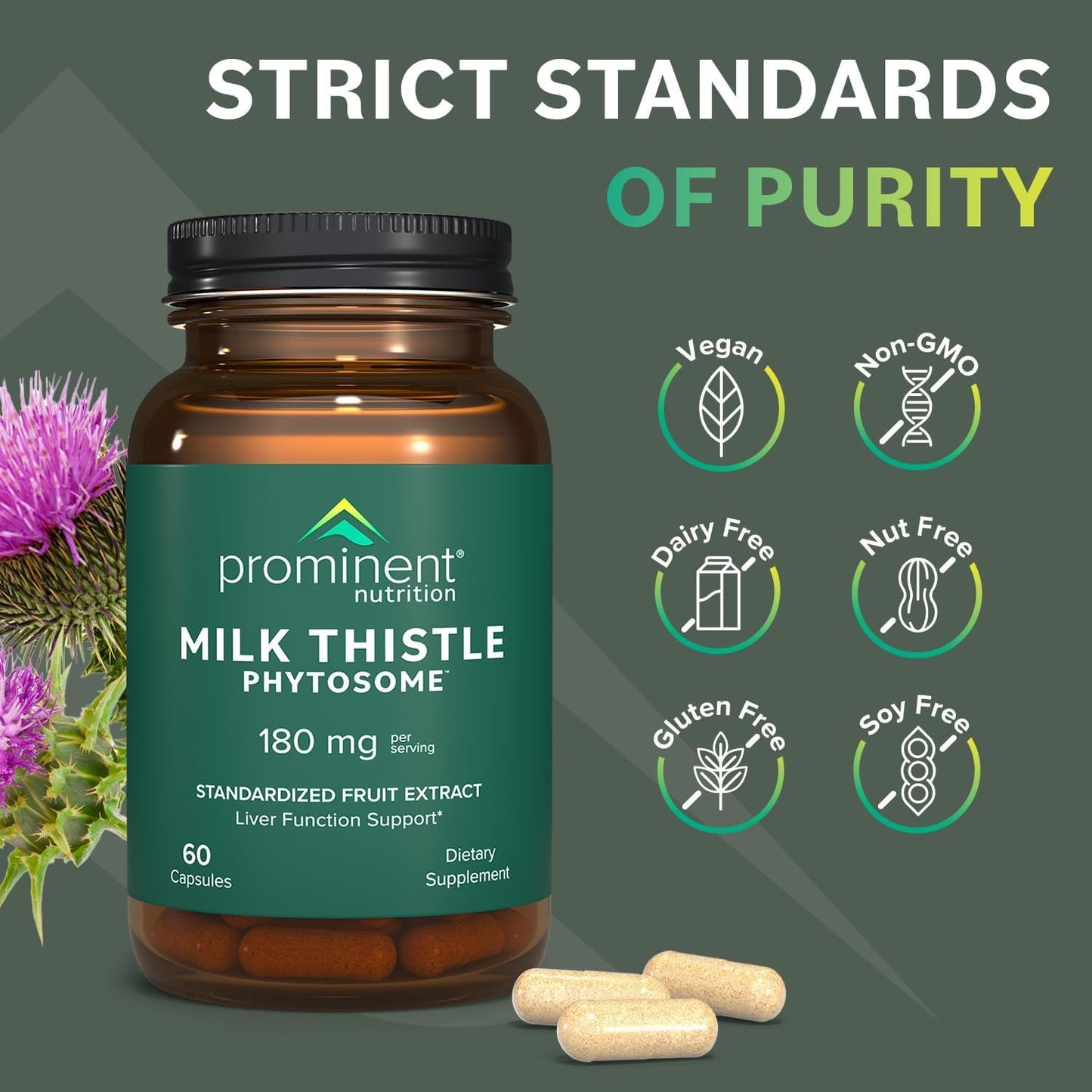 Prominent Nutrition Milk Thistle Phytosome 180 mg – 2 Pack | Liver Support & Detox | 29% Sylibin