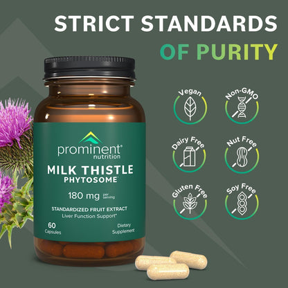 Prominent Nutrition Milk Thistle Phytosome 180 mg – 2 Pack | Liver Support & Detox | 29% Sylibin