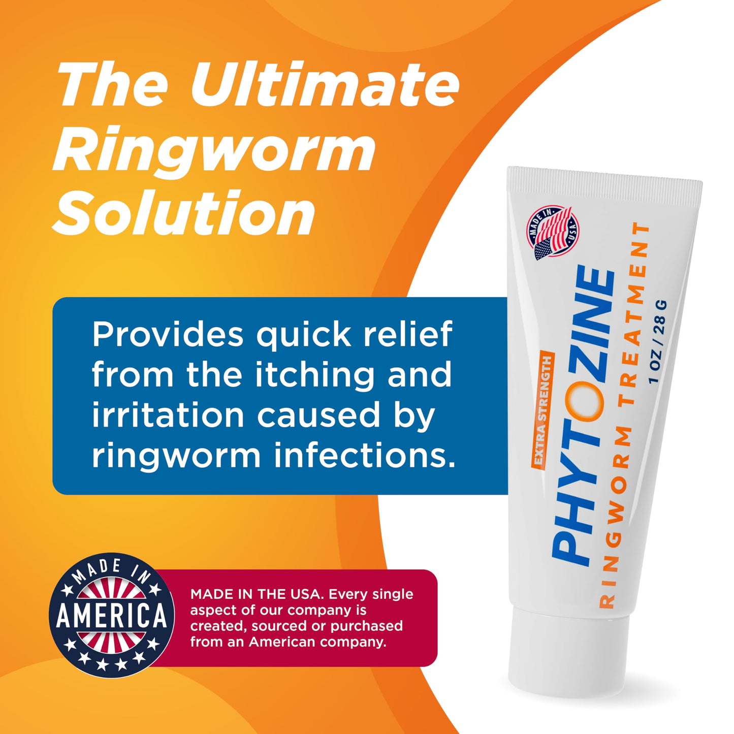 PHYTOZINE Anti Fungal Cream 1% Tolnaftate – Ringworm & Athlete’s Foot Treatment (USA) | 1 oz