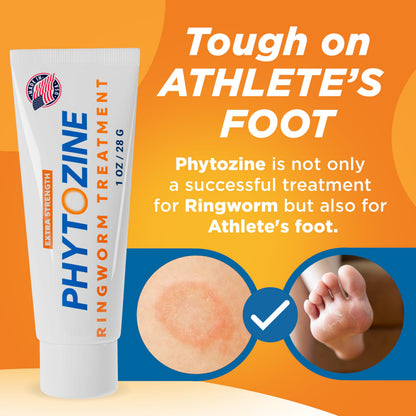 PHYTOZINE Anti Fungal Cream 1% Tolnaftate – Ringworm & Athlete’s Foot Treatment (USA) | 1 oz