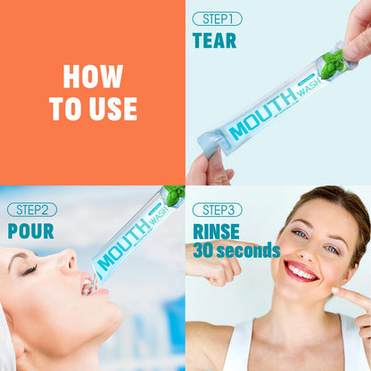 Phyyixs Mouthwash Travel Pack - 120 Pack, 5 Flavors, Alcohol-Free & Fluoride-Free