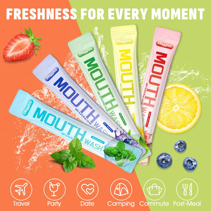 Phyyixs Mouthwash Travel Size – 30 Packets, Alcohol-Free & Fluoride-Free