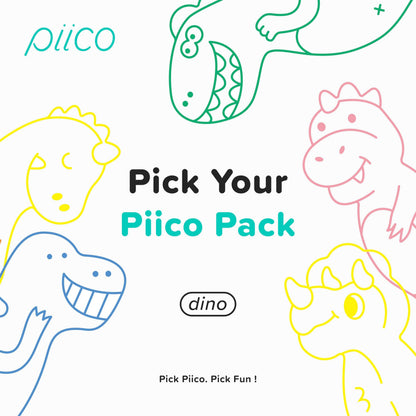 Piico No Flavor Kids Floss Picks - No Fluoride Dual-Line - 150 Dino Homebox