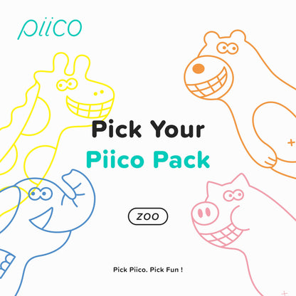 Piico Unflavored Kids Floss Picks – No Fluoride, Dual Line, 150 in Zoo Travel Case