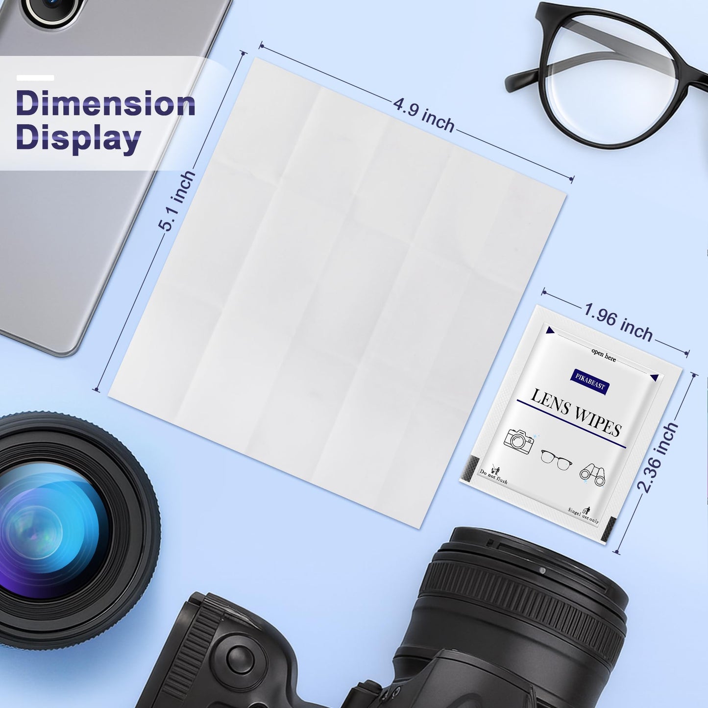 Pikabeast 200 Count Lens Wipes – Eyeglasses, Cameras & Screens Cleaning