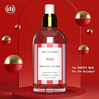 Muse Apothecary Pillow Ritual – Aromatic Pillow Mist, 8 oz, Mandarin Rosé + Pink Pomelo