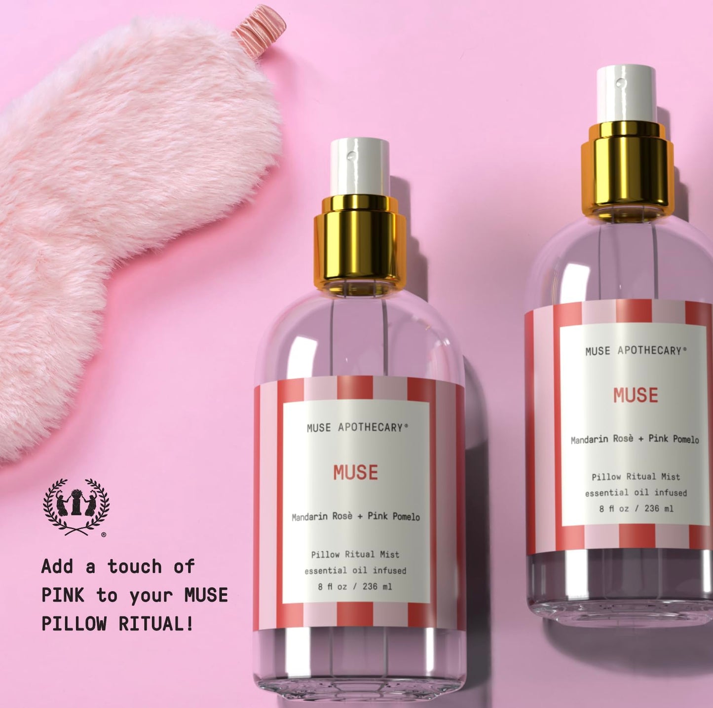 Muse Apothecary Pillow Ritual – Aromatic Pillow Mist, 8 oz, Mandarin Rosé + Pink Pomelo