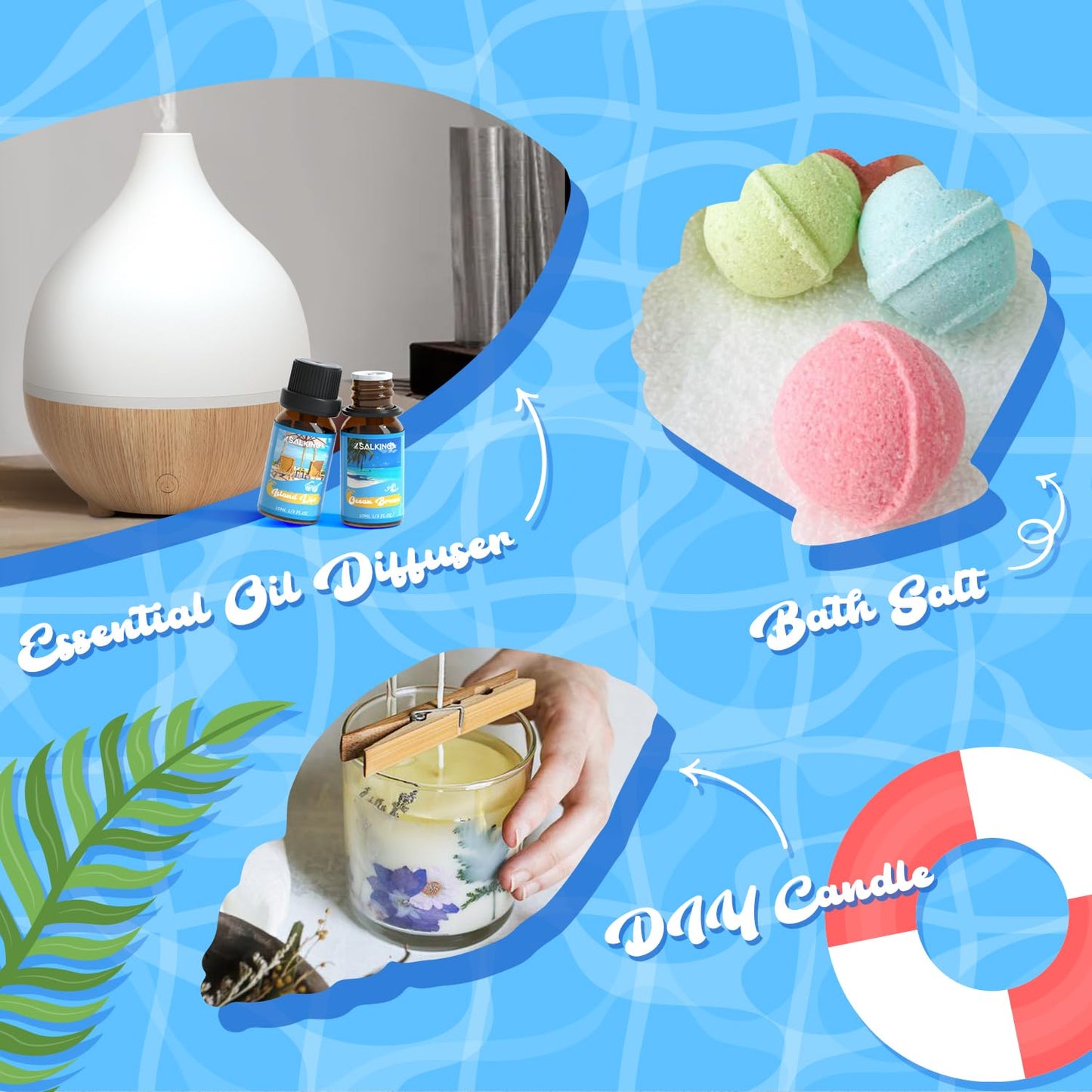 SALKING Surf & Sand Fragrance Oils – Premium Diffuser Gift Set