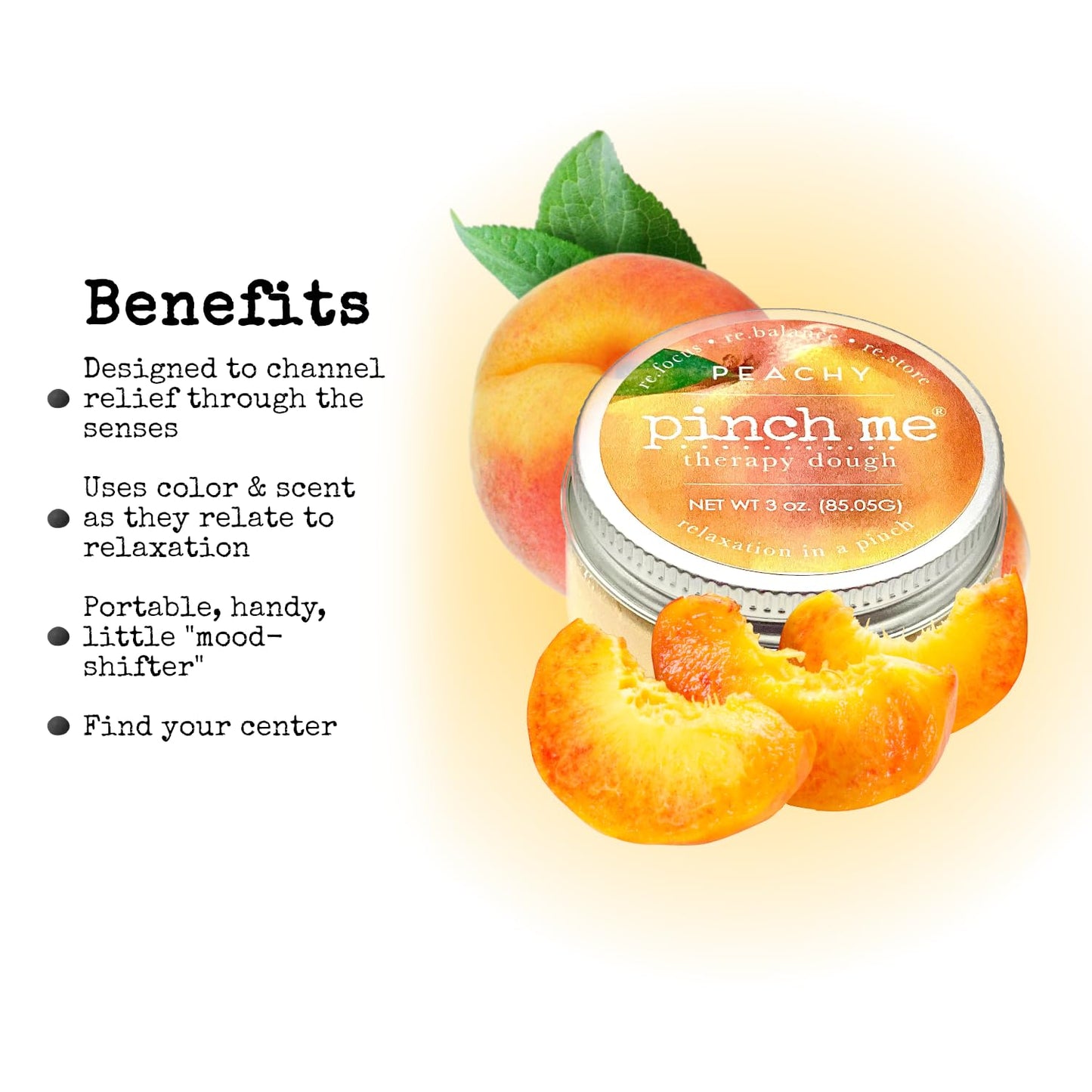 Pinch Me Therapy Dough - 10 oz Peachy Aromatherapy Stress Relieving Putty