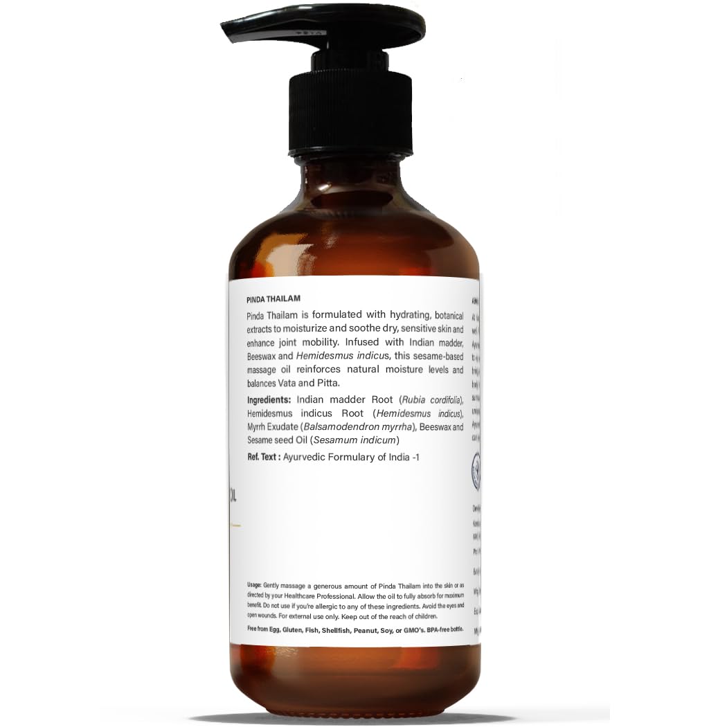 Kerala Ayurveda Phyto Hydration Body Oil (Pinda Thailam) – Ayurvedic Massage Oil for Joints, Skin Hydration, Vata & Pitta Pacification – 6.8 fl oz
