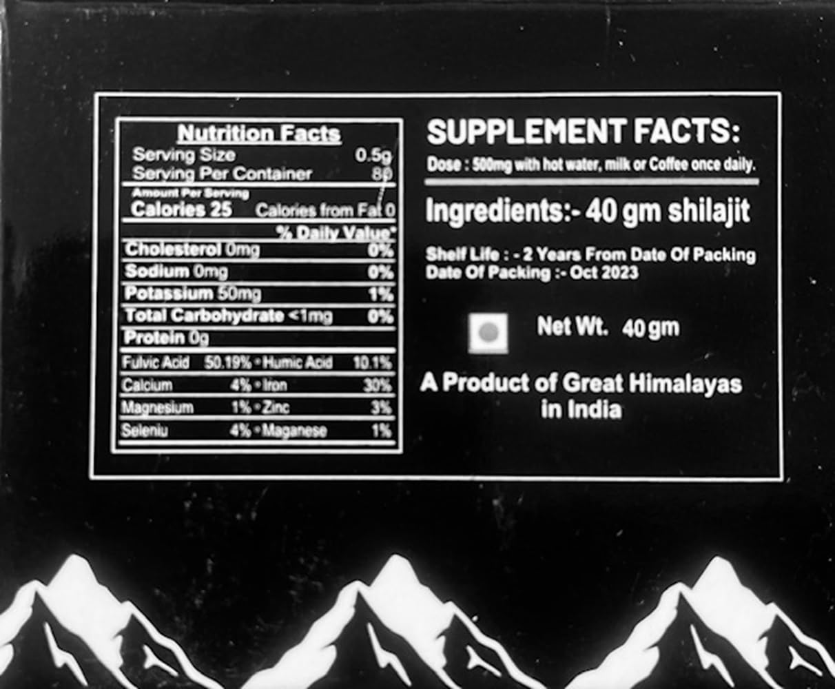Pindari Shilajit Resin 500mg | High Potency, Energy Boost | Himalayan-Sourced