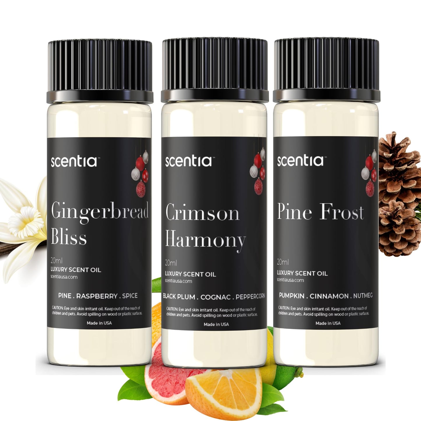 Christmas Fragrance Oil Set – Winter Oils for Diffusers & Candle Making (3×20ml)