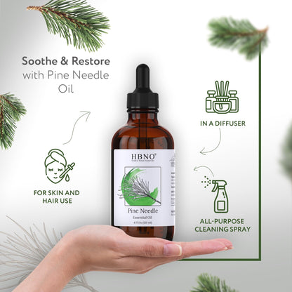 HBNO California Pine Needle Essential Oil 4 oz (120 ml) – Natural, Aromatherapy & DIY