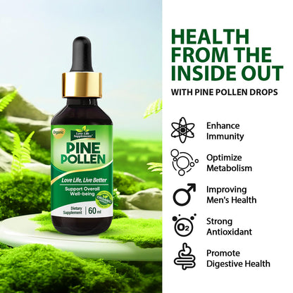 Pine Pollen Tincture Drops - Immune & Energy Support | Sugar-Free Vegan 60mL | Love Life Supplements
