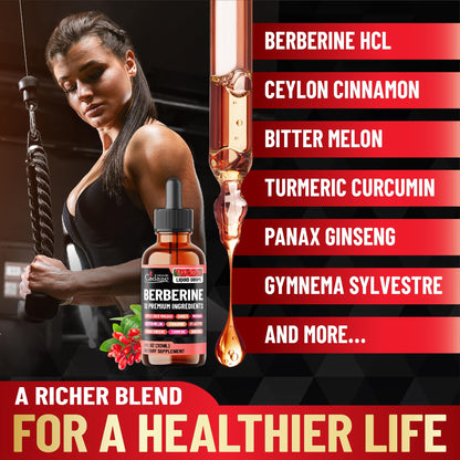 10in1 Berberine Liquid Drops – Heart Health Support | 1 oz, 1 Month