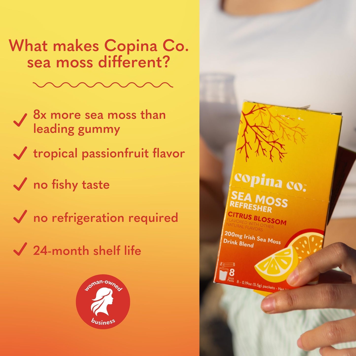 Organic Irish Sea Moss Powder – 200mg Packets | Gut Health & Immunity | Passionfruit & Citrus Blossom