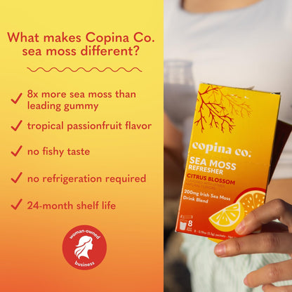 Organic Irish Sea Moss Powder – 200mg Packets | Gut Health & Immunity | Passionfruit & Citrus Blossom