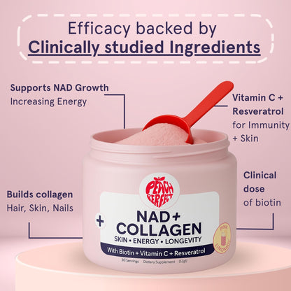 NAD Supplements for Women – Liposomal NAD+ Collagen Powder 500mg | Pink Lemonade