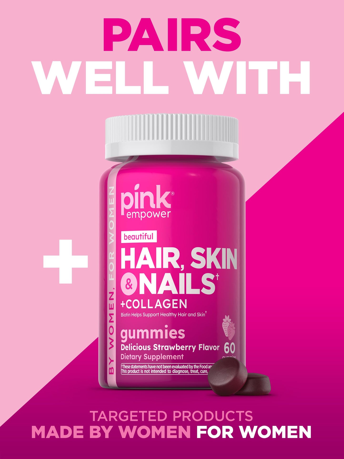 PINK Prenatal Vitamins – 60 Gummies with DHA, Folic Acid | Non-GMO & Gluten Free | Fruit Flavor